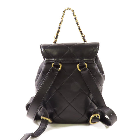 CHANEL CC GHW Backpack Calfskin Leather Black
