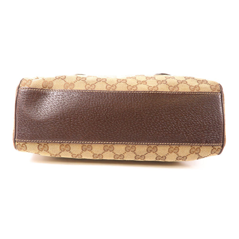 GUCCI GHW Shoulder Bag 152457 GG Canvas Leather