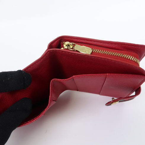 LOUIS VUITTON LV GHW Cherry Compact Zip Wallet M95005 Monogram Brown Red