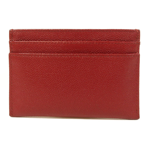 CHANEL CC Card case Calfskin Leather Red