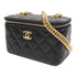 CHANEL Quilted CC GHW Vanity Case Chain Shoulder Bag AP3120 Lambskin Black