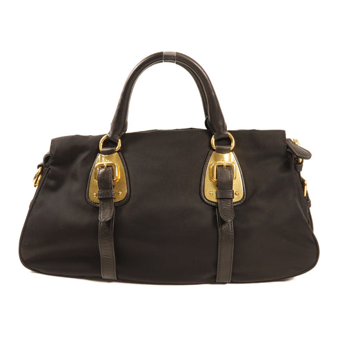 PRADA GHW 2 Way Shoulder Bag BN1903 Nylon Leather Black