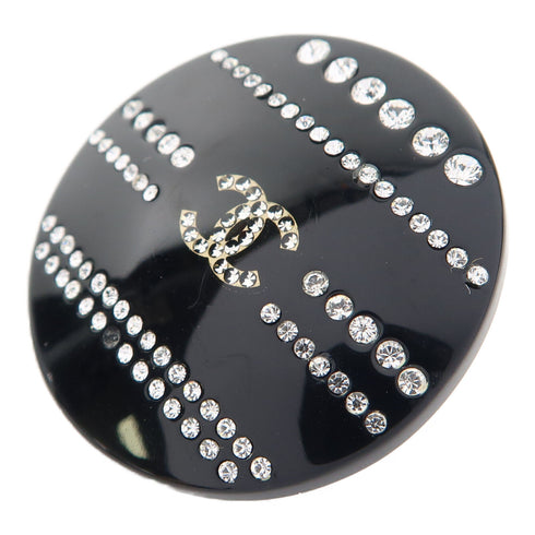 CHANEL CC Brooch PVC Black/White
