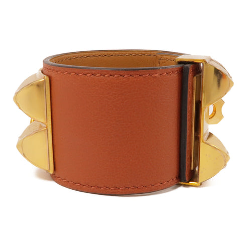 HERMES GHW CDC Bracelet Veau Swift Leather Brown