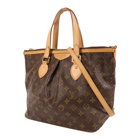 LOUIS VUITTON LV GHW Palermo PM 2 Way Shoulder Bag M40145 Monogram Brown v14