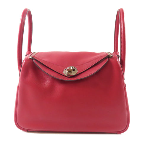 HERMES PHW Lindy 26 2 Way Bag Evercolor Leather