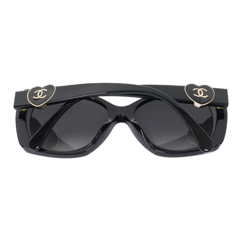 CHANEL CC Sunglasses PVC Black v3