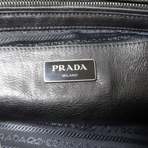 PRADA SHW 2 Way Shoulder Bag Calfskin Leather Grey/Black