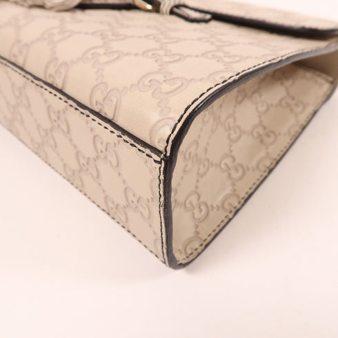 GUCCI GG GHW Chain Shoulder Bag 295402 Leather White