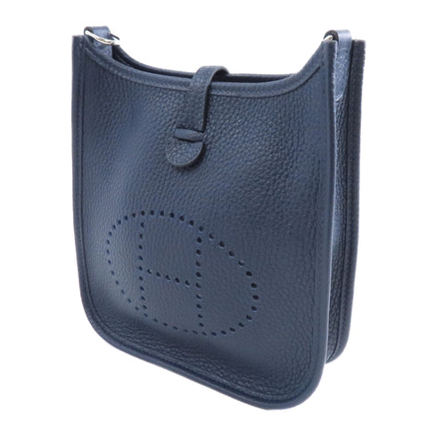 HERMES PHW Evelyne TPM Shoulder Bag Crossbody Taurillon Clemence Leather Navy