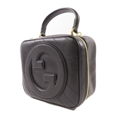 GUCCI GG GHW Blondie 2 Way Bag 744434 Calfskin Leather Black