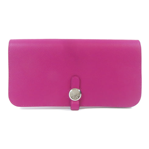 HERMES PHW Dogon Wallet Bifold Wallet Evercolor Leather Magenta Pink