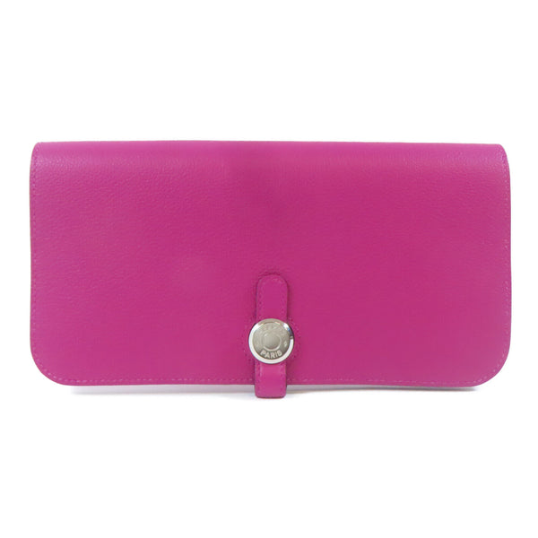 HERMES PHW Dogon Wallet Bifold Wallet Evercolor Leather Magenta Pink