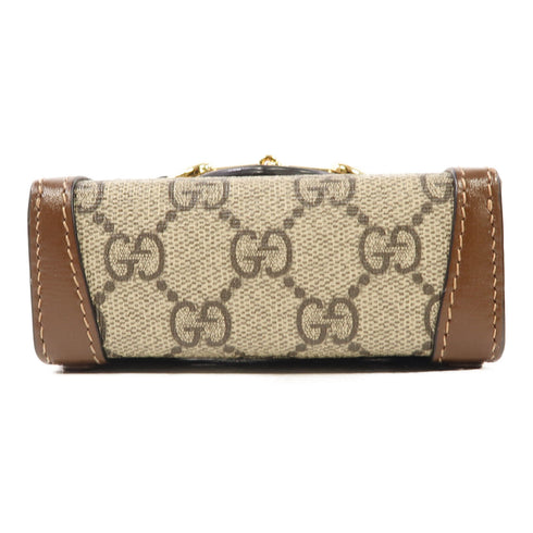 GUCCI GG GHW GG Supreme Horsebit Mini Shoulder Bag 625615 Coated Canvas Brown