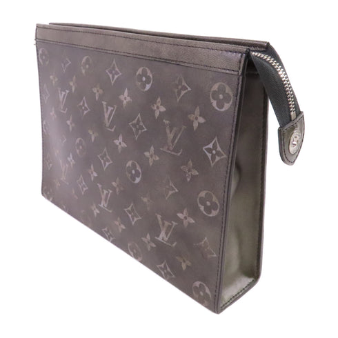 LOUIS VUITTON LV SHW Pochette Voyage MM Pouch M11764 Brushed Monogram Black