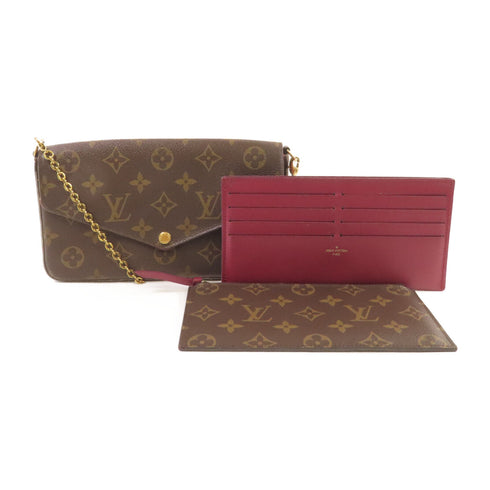 LOUIS VUITTON LV GHW Pochette Felicie Chain Shoulder Bag M61276 Monogram Brown v1