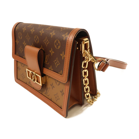 LOUIS VUITTON LV GHW Dauphine MM Shoulder Bag Monogram Reverse M45958 Brown