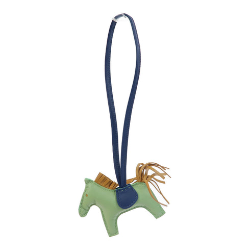HERMES Rodeo PM Charm Veau Swift Leather Vert Criquet/Sesame/Bleu De Malte