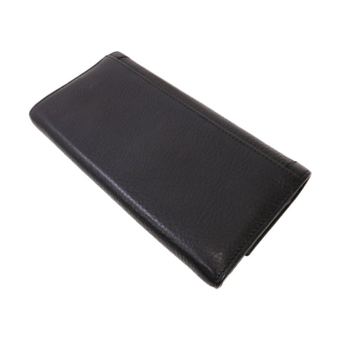 GUCCI GG GHW Long Wallet 257018 Bamboo/Calfskin Leather Black