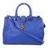 SAINT LAURENT YSL GHW 2 Way Shoulder Bag Handbag Lambskin Leather Blue