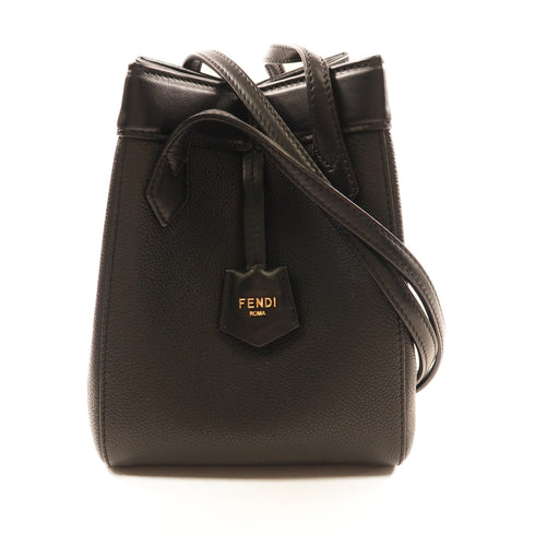 FENDI Origami Shoulder Bag 8BS083 Calfskin Leather Black