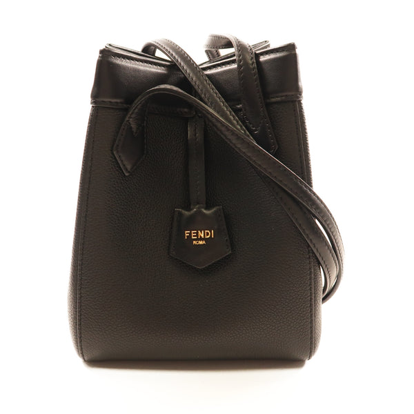 FENDI Origami Shoulder Bag 8BS083 Calfskin Leather Black