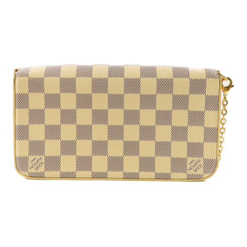 LOUIS VUITTON LV GHW Pochette Felicie Shoulder Bag N63106 Damier Azur White