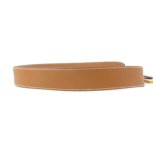 HERMES GHW Etiquette Shoulder Strap Veau Swift Leather Brown