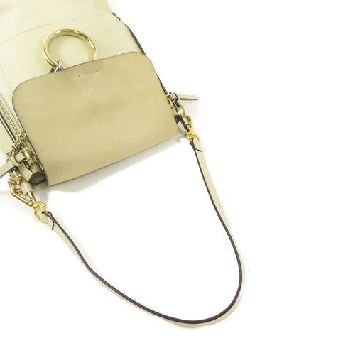 CHLOE GHW Rucksack Calfskin Leather/Suede White