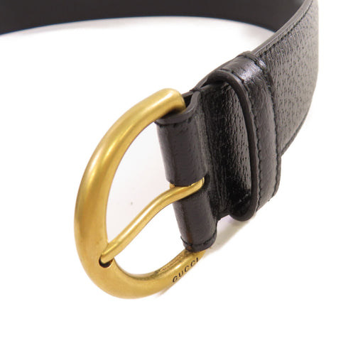 GUCCI GG GHW GG Marmont Wide Belt Size #85 Calfskin Leather 573325 Black