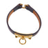 HERMES GHW Rivale Mini Bracelet Bangle Swift Leather Black
