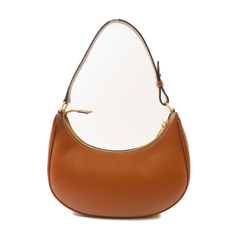 CELINE GHW Shoulder Bag Calfskin Leather Brown