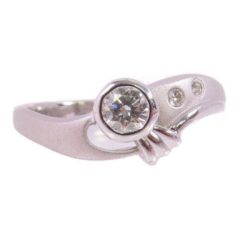 Fine Jewelry Diamond Ring US#6 18K White Gold