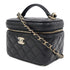 CHANEL CC GHW Vanity Case Chain Shoulder Bag AS3171 Calfskin Leather Black