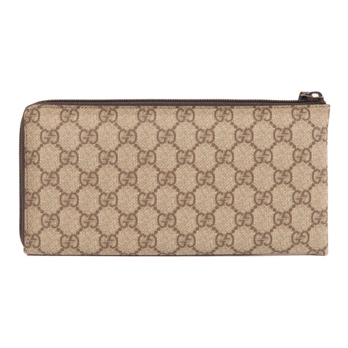 GUCCI GG Clutch Bag Pouch Coated Canvas Brown