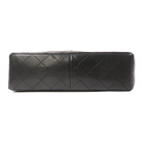 CHANEL Quilted CC GHW Chain Shoulder Bag Lambskin Leather Black v1