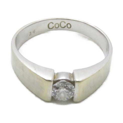 Fine Jewelry 0.34ct Diamond Ring US#9.25 18K White Gold