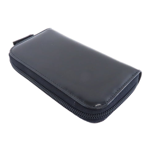 PRADA Key Case Ring Holder M604 Patent Leather Black
