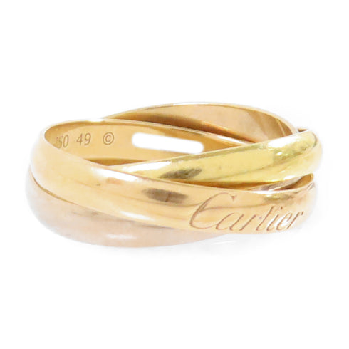 CARTIER Trinity Ring Cartier#49 US#4.25 18K Yellow Gold White Gold Rose Gold