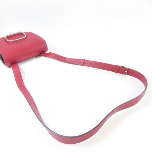 HERMES PHW Della Cavalleria Mini Shoulder Crossbody Bag Veau Epsom Rouge Grenat