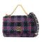 CHANEL CC GHW SHW 19 WOC Wallet On Chain Shoulder Bag Tweed Black Purple