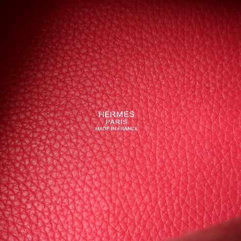 HERMES PHW Picotin PM Hand Bag/Bucket Tote Bag Clemence Leather Pink