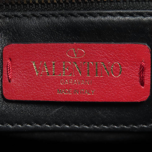 Valentino GHW Hand Bag 2 Way Shoulder Bag Calfskin Leather Black