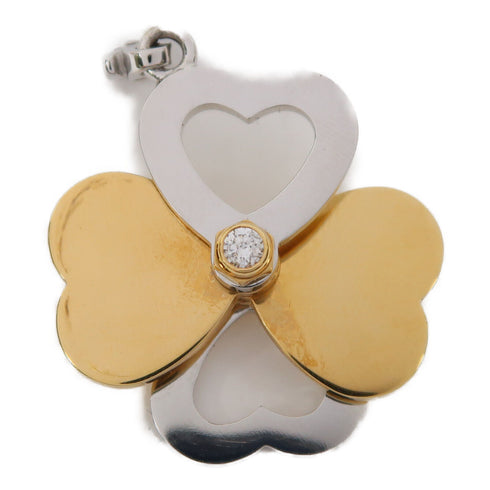 CARTIER Four Leaf Clover Charm 18K White Pink Gold