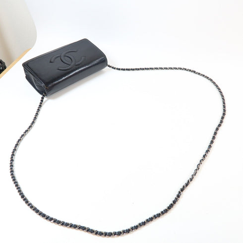 CHANEL CC SHW Timeless WOC Chain Shoulder Bag Calfskin Leather Black