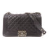 CHANEL CC Boy Chanel 25 Chain Shoulder Bag Calfskin Leather Black