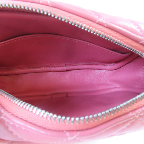 CHANEL Quilted CC SHW Camera Bag Chain Shoulder Crossbody Lambskin Leather Pink