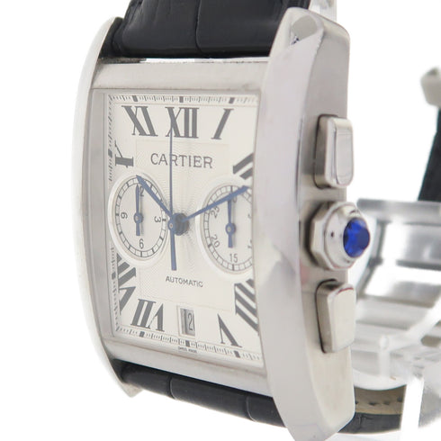 CARTIER Tank MC Chronograph Automatic Watch W5330007 Steel White