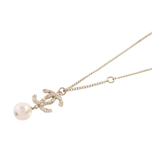 CHANEL CC Necklace A63047 Metal PVC Rhinestone