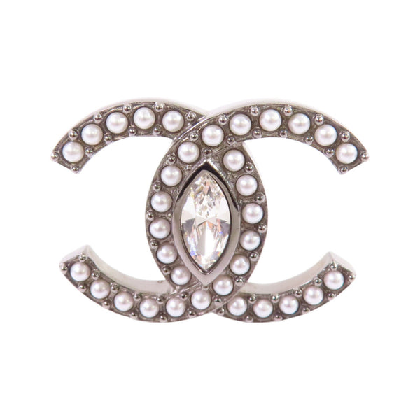 CHANEL CC Brooch L21K Metal PVC Rhinestone